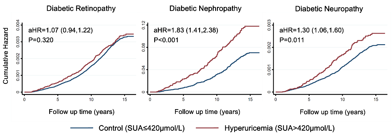 Figure 2. Kaplan-Meier plot of the cumulative probability of diabetic microvascular complication risk
